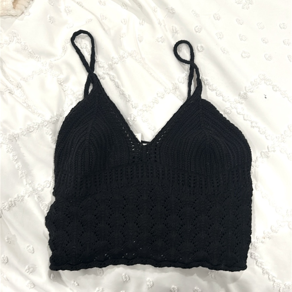 H&M CROTCHET TANK TOP “BLACK”